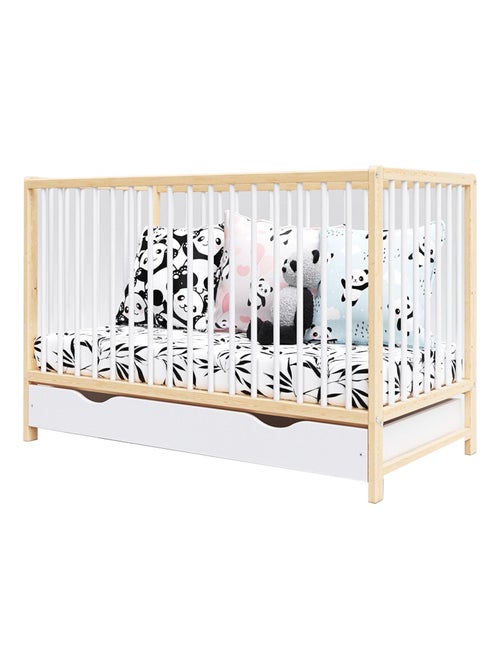 Lit bébé évolutif avec tiroir - ANNA - 120x60 cm - Kiabi Lit bébé évolutif avec tiroir - ANNA - 120x60 cm - Kiabi