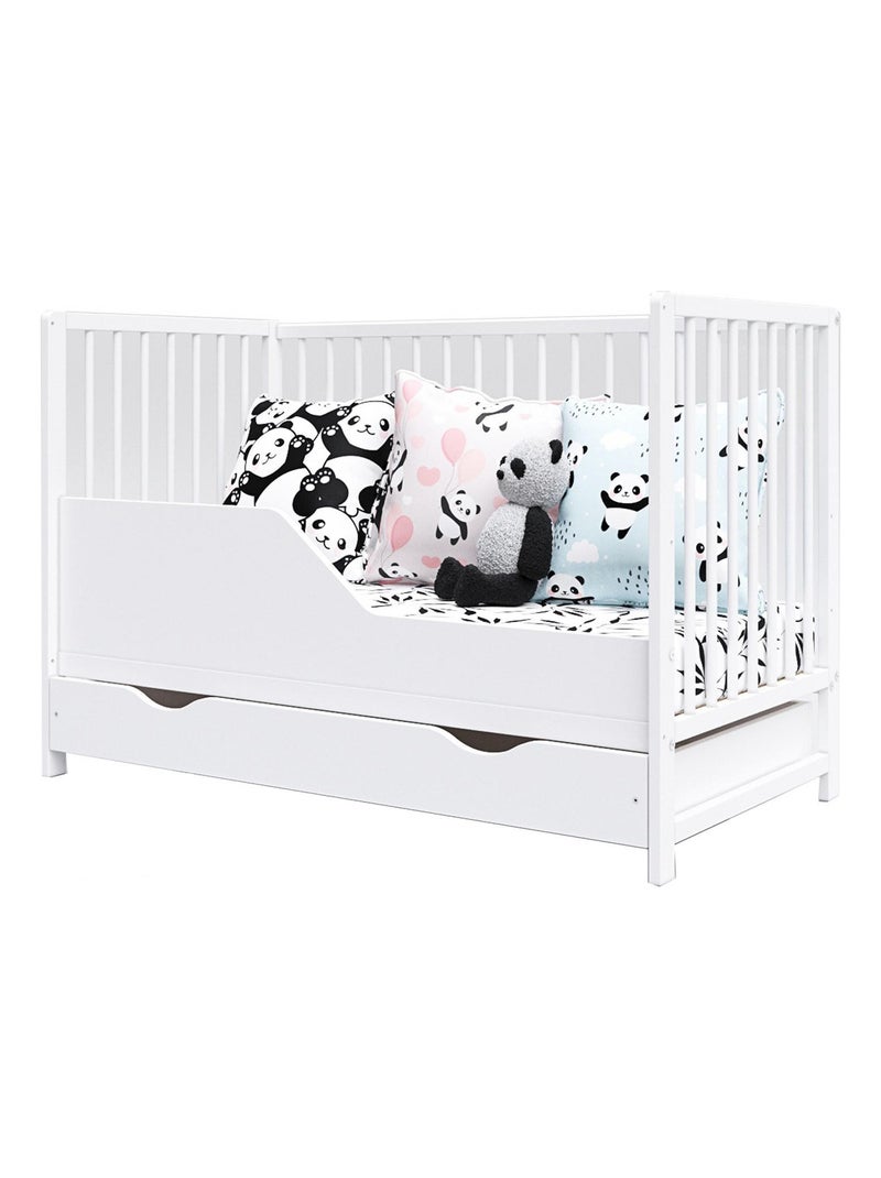 Lit bébé évolutif avec tiroir - ANNA - 120x60 cm Blanc - Kiabi