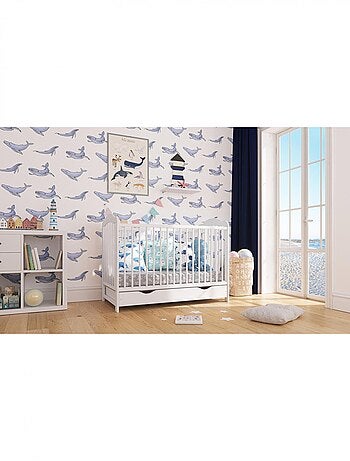 Lit bébé évolutif avec tiroir - CHIARA - 120x60 cm