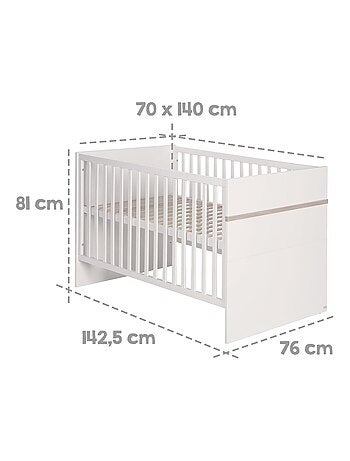 Lit bébé évolutif avec tiroir - Convertible en lit enfant - Hauteur réglable - 'Roba moritz'