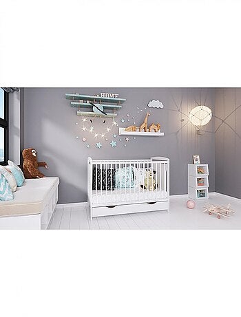 Lit bébé évolutif avec tiroir - ELINOR- 120x60 cm