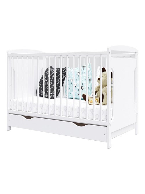 Lit bébé évolutif avec tiroir - ELINOR- 120x60 cm - Kiabi Lit bébé évolutif avec tiroir - ELINOR- 120x60 cm - Kiabi