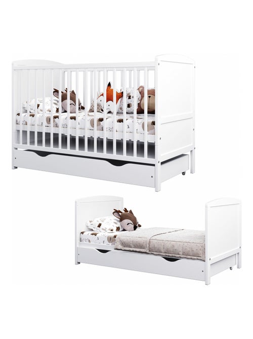 Lit bébé évolutif avec tiroir - LOUIS - 120x60 cm - Kiabi