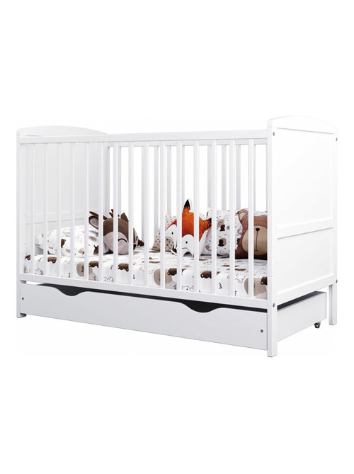 Lit bébé évolutif avec tiroir - LOUIS - 120x60 cm - Kiabi