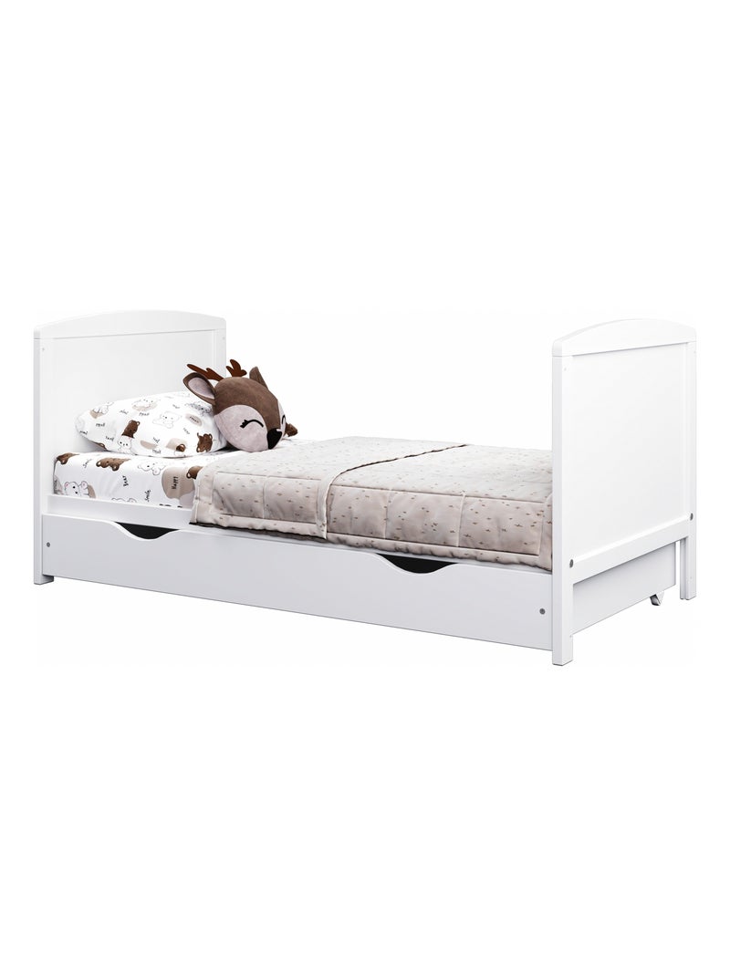 Lit bébé évolutif avec tiroir - LOUIS - 120x60 cm Blanc - Kiabi