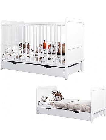 Lit bébé évolutif avec tiroir - LOUISE - 120x60 cm