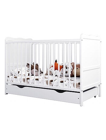 Lit bébé évolutif avec tiroir - LOUISE - 120x60 cm