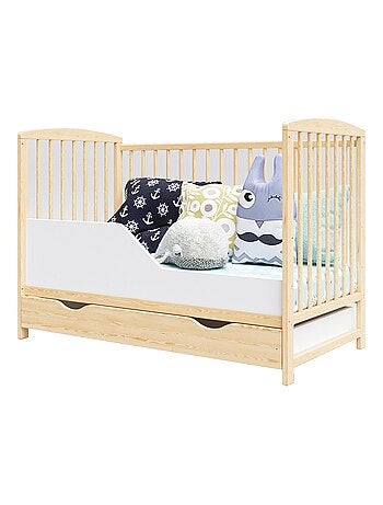Lit bébé évolutif avec tiroir - NINA - 120x60 cm - Bois