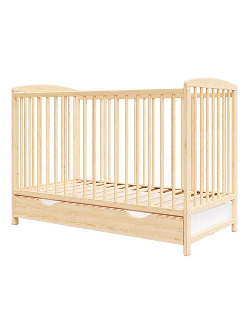 Lit bébé évolutif avec tiroir - NINA - 120x60 cm - Bois - Kiabi