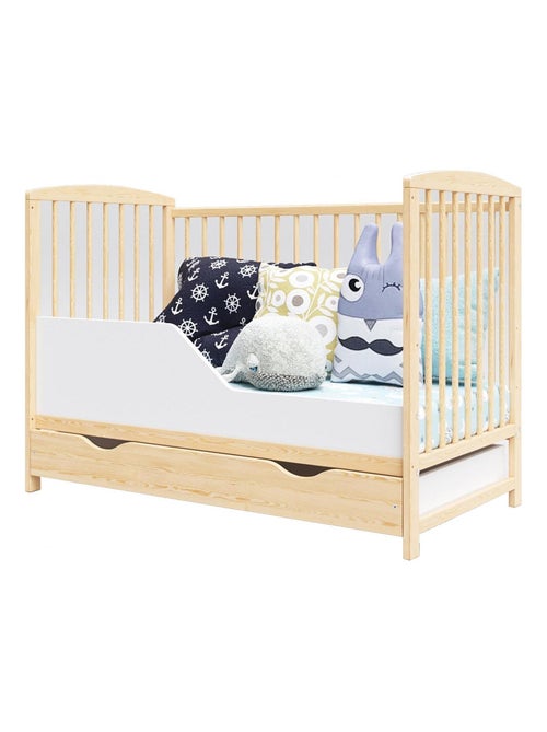 Lit bébé évolutif avec tiroir - NINA - 120x60 cm - Bois - Kiabi Lit bébé évolutif avec tiroir - NINA - 120x60 cm - Bois - Kiabi