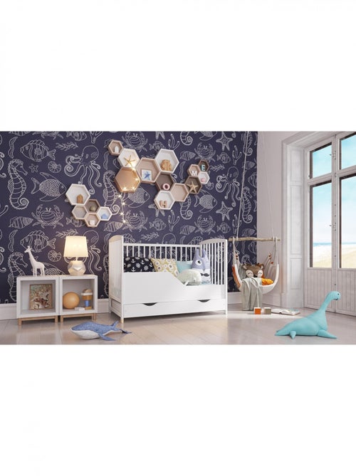 Lit bébé évolutif avec tiroir - NINA - 120x60 cm - Kiabi Lit bébé évolutif avec tiroir - NINA - 120x60 cm - Kiabi