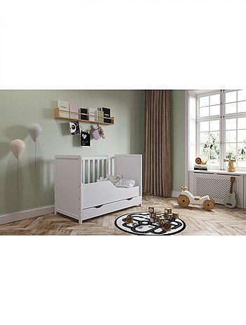 Lit bébé évolutif avec tiroir - OLIVIA - 120x60 cm