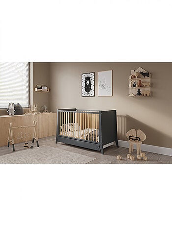 Lit bébé évolutif avec tiroir - ZOÉ - 120x60 cm