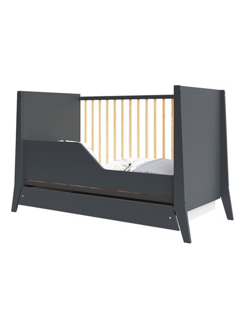 Lit bébé évolutif avec tiroir - ZOÉ - 120x60 cm - Anthracite - Kiabi Lit bébé évolutif avec tiroir - ZOÉ - 120x60 cm - Anthracite - Kiabi