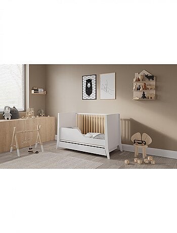 Lit bébé évolutif avec tiroir - ZOÉ - 120x60 cm