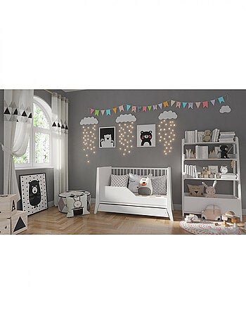 Lit bébé évolutif avec tiroir - ZOÉ - 120x60 cm