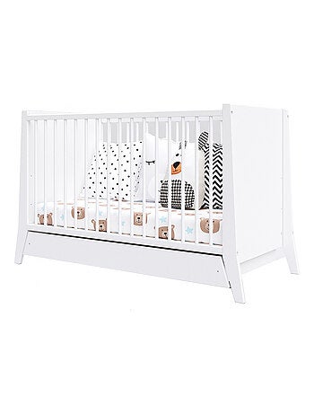 Lit bébé évolutif avec tiroir - ZOÉ - 120x60 cm