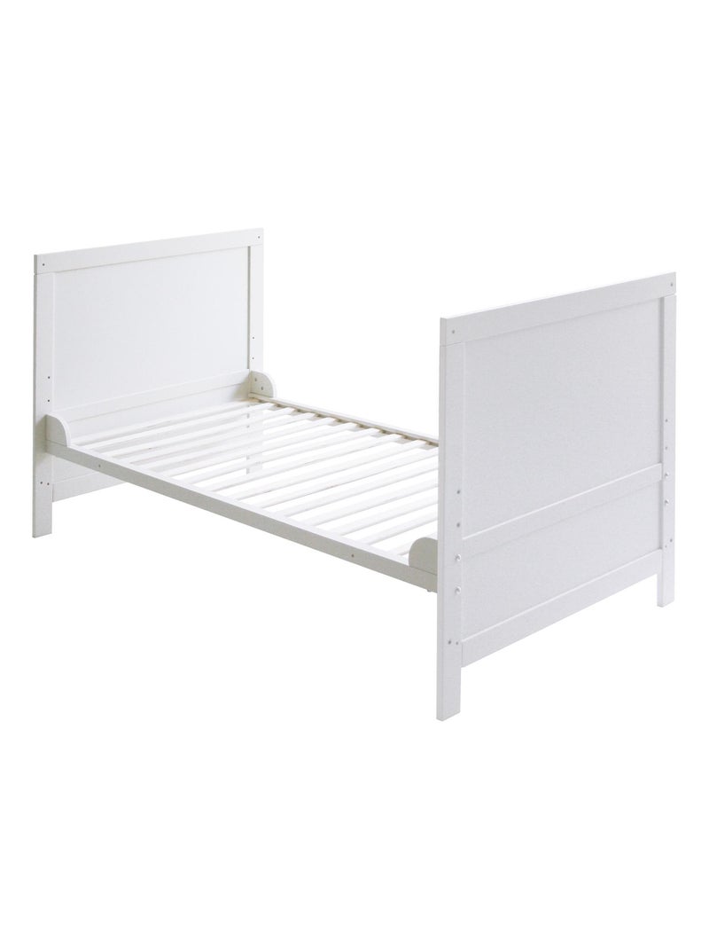 Lit bébé évolutif complet avec équipement textile étoilé - Convertible en lit enfant - 'Roba' Blanc Gris - Kiabi