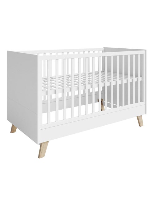 Lit bébé évolutif convertible en lit enfant - Design scandinave - Hauteur réglable - 'Roba smile' - Kiabi
