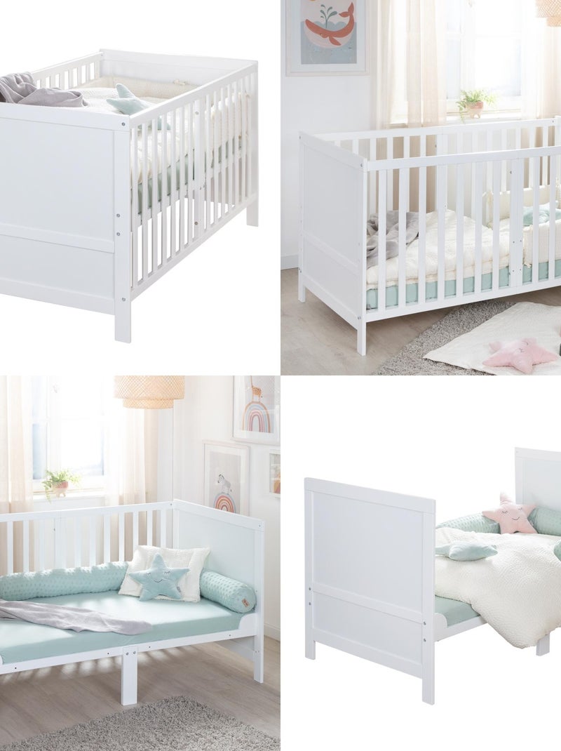 Lit bébé évolutif convertible en lit enfant jusqu'à 7 ans - Hauteur réglable - 'ROBA Easy Sleep' Blanc - Kiabi