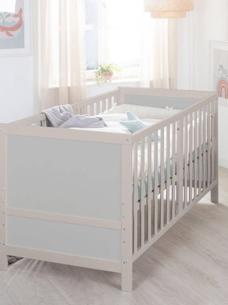 Lit bébé évolutif convertible en lit enfant jusqu'à 7 ans - Hauteur réglable - 'ROBA Easy Sleep' Gris clair - Kiabi