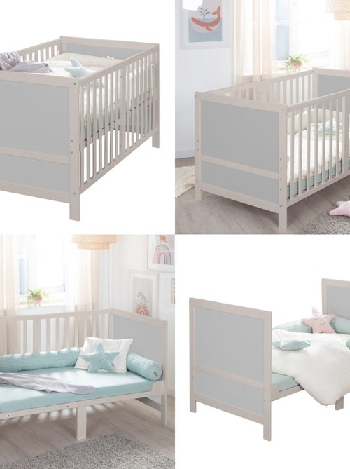 Lit bébé évolutif convertible en lit enfant jusqu'à 7 ans - Hauteur réglable - 'ROBA Easy Sleep' - Kiabi