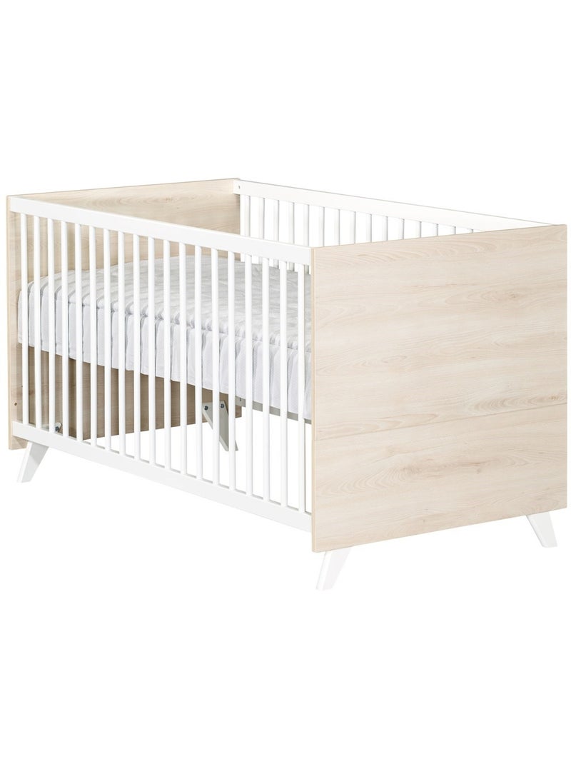 Lit bébé évolutif en bois - BABYPRICE Blanc Beige - Kiabi