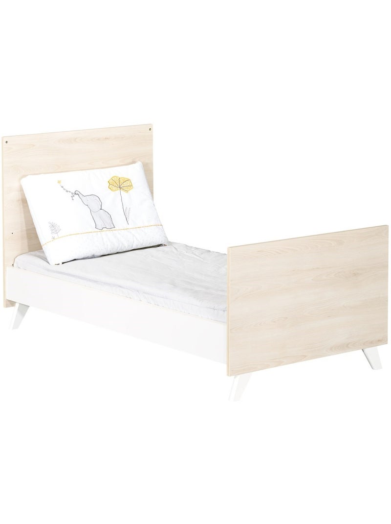 Lit bébé évolutif en bois - BABYPRICE Blanc Beige - Kiabi