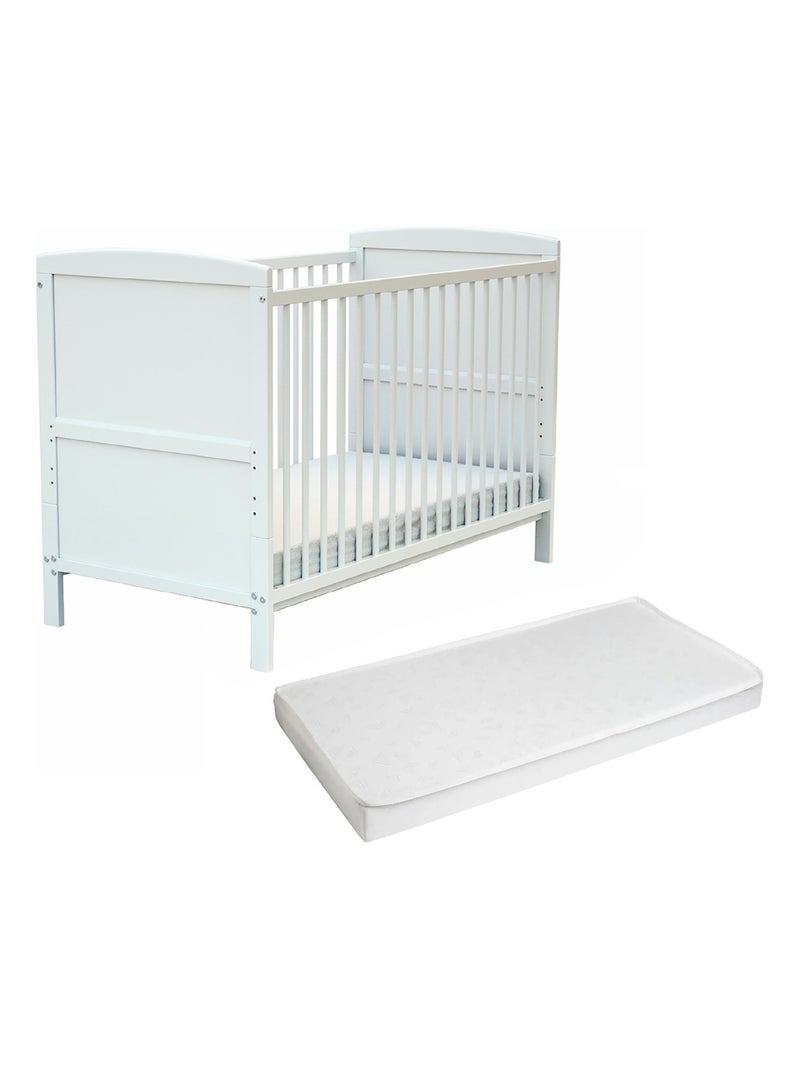 Lit bébé évolutif en bois avec matelas en bois ESSENTIEL Blanc - Kiabi
