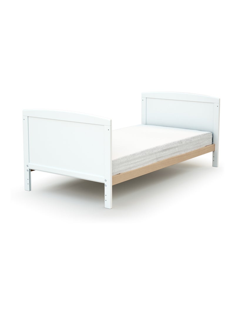 Lit bébé évolutif en bois avec matelas en bois luna Beige/Blanc - Kiabi