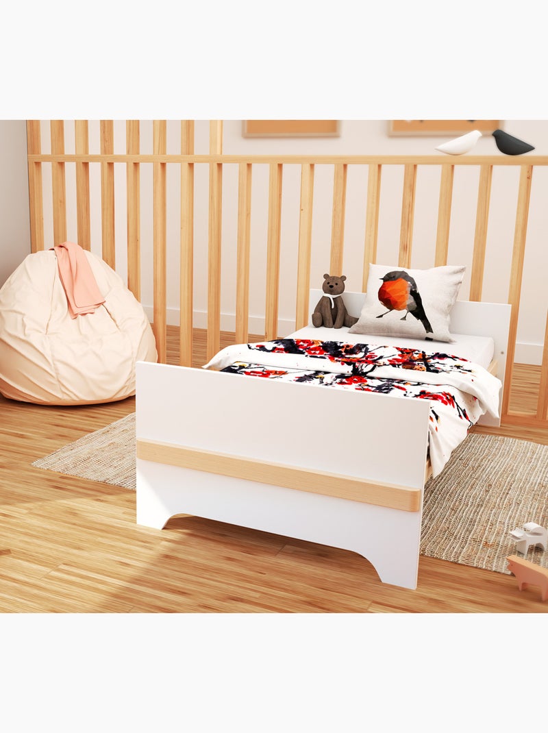 Lit bébé évolutif en bois carrousel Blanc Marron - Kiabi