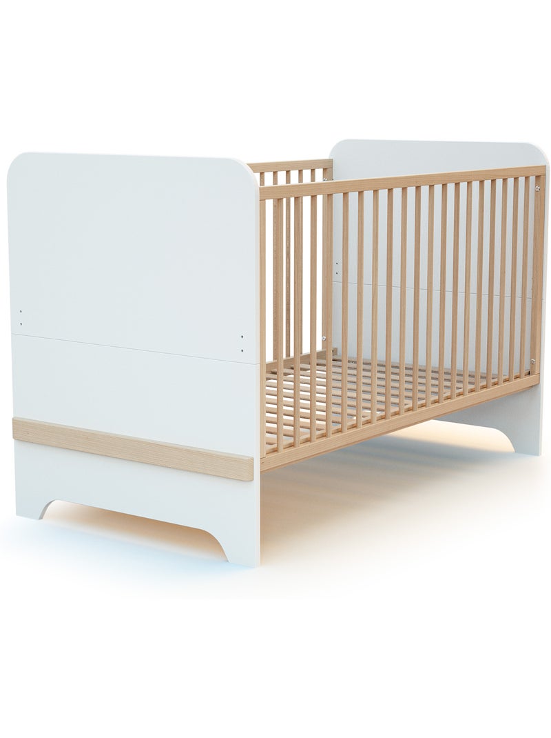 Lit bébé évolutif en bois carrousel Blanc Marron - Kiabi