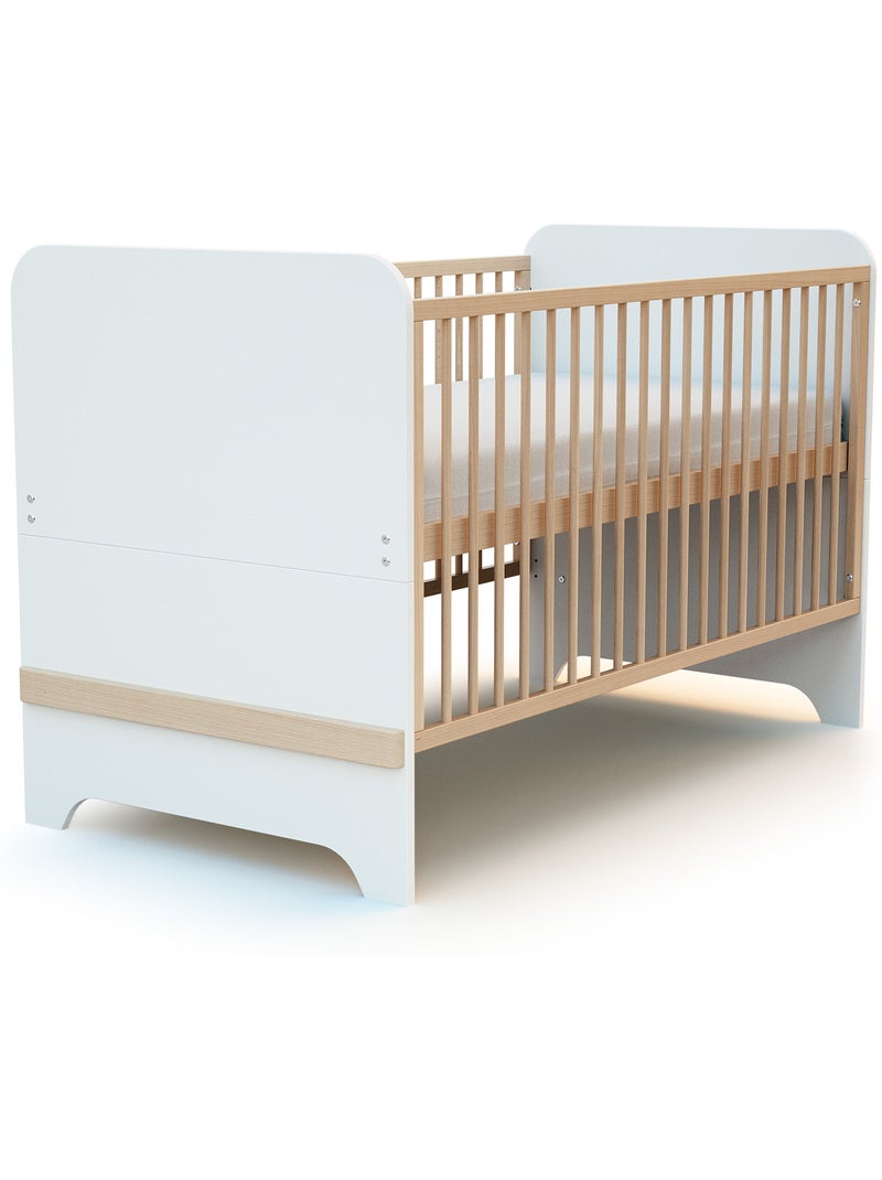 Lit bébé évolutif en bois carrousel Blanc Marron - Kiabi