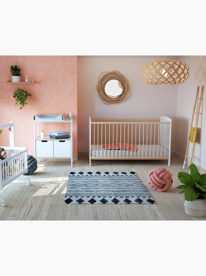 Lit bébé évolutif en bois luna Beige/Blanc - Kiabi