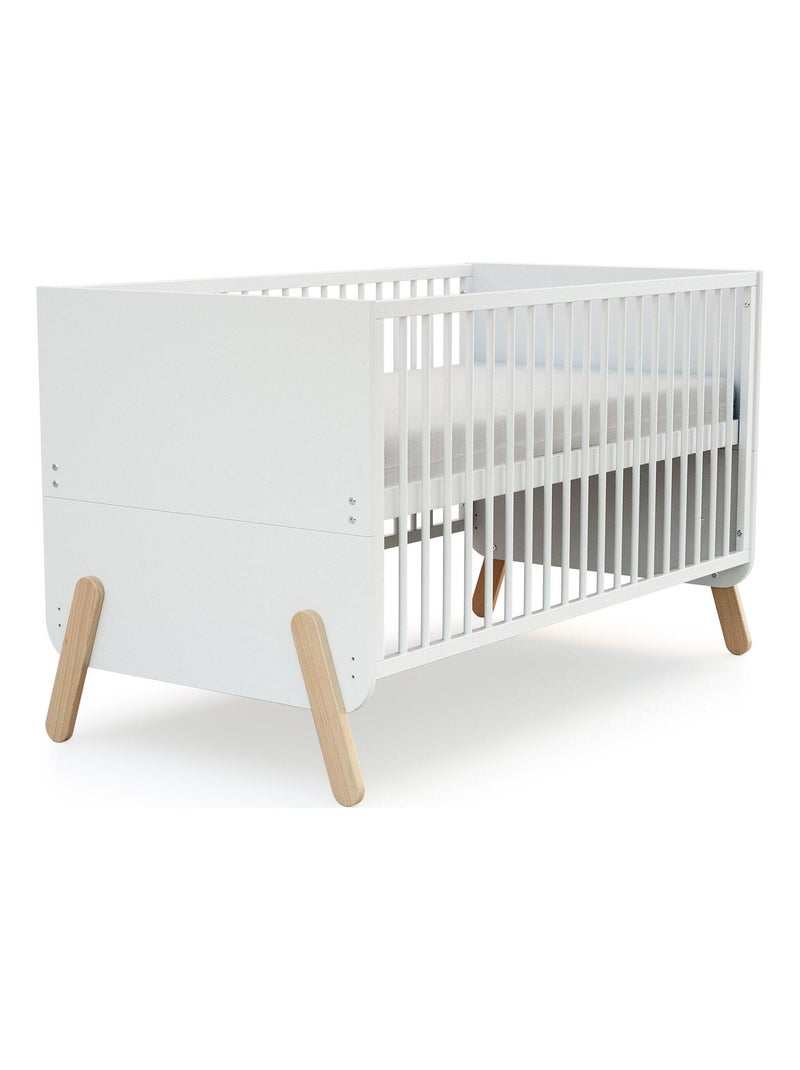 Lit bébé évolutif en bois pirate Beige/Blanc - Kiabi