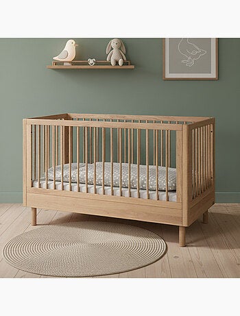 Lit bébé évolutif en chêne massif ROMANE