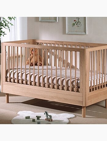 Lit bébé évolutif en chêne massif ROMANE