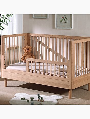 Lit bébé évolutif en chêne massif ROMANE