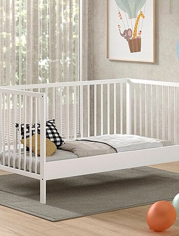 Lit bébé évolutif en hêtre massif PAOLA