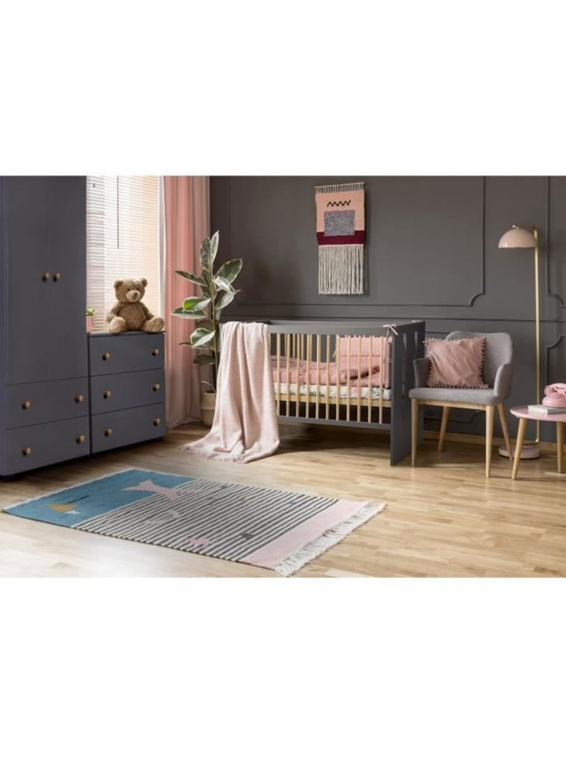 Lit bébé évolutif en lit junior avec sommier 3 hauteurs - kmbaby Gris Beige Gris - Kiabi