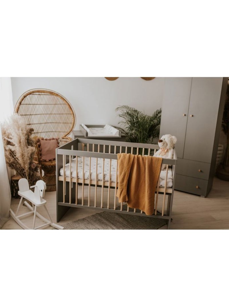 Lit bébé évolutif en lit junior avec sommier 3 hauteurs - kmbaby Gris Beige Gris - Kiabi
