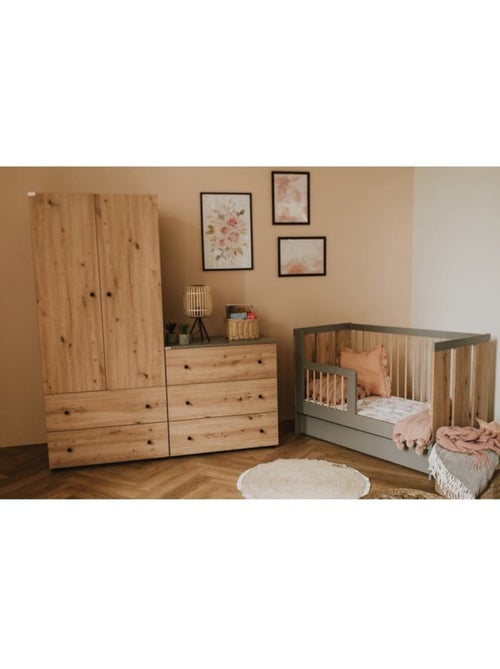 Lit bébé évolutif en lit junior avec sommier 3 hauteurs - kmbaby - Kiabi Lit bébé évolutif en lit junior avec sommier 3 hauteurs - kmbaby - Kiabi