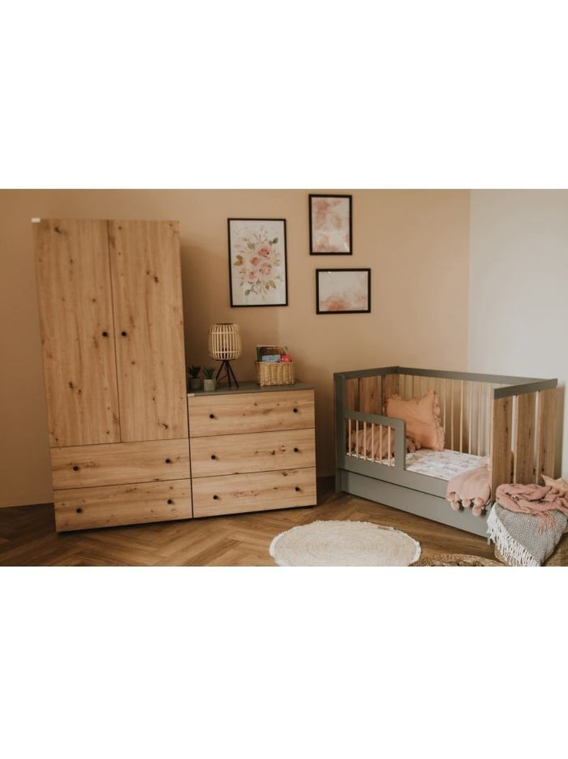 Lit bébé évolutif en lit junior avec sommier 3 hauteurs - kmbaby Gris Beige - Kiabi
