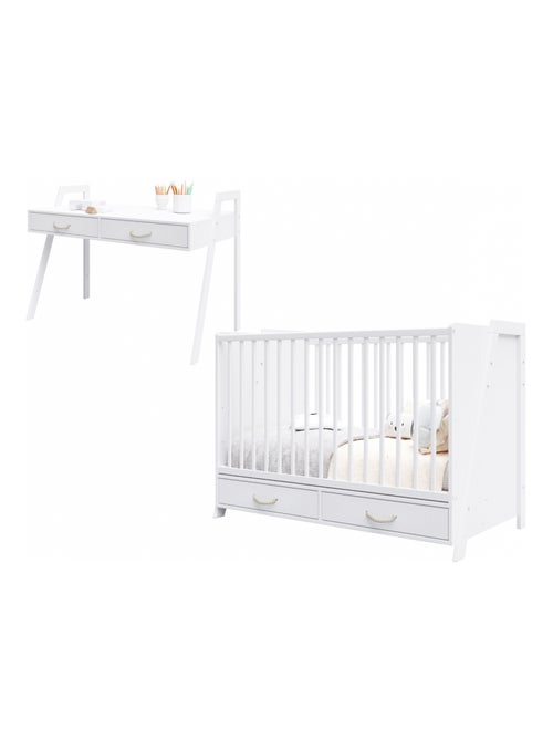 Lit bébé évolutif et Bureau 2 en 1- LIV - 120x60 cm - Kiabi Lit bébé évolutif et Bureau 2 en 1- LIV - 120x60 cm - Kiabi