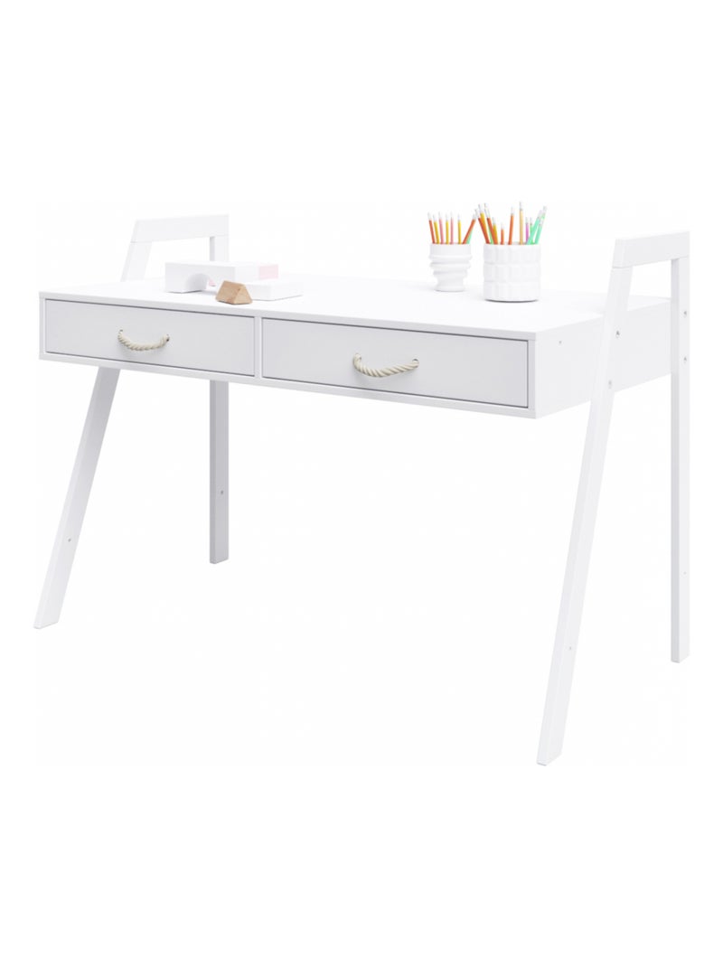 Lit bébé évolutif et Bureau 2 en 1- LIV - 120x60 cm Blanc Blanc - Kiabi