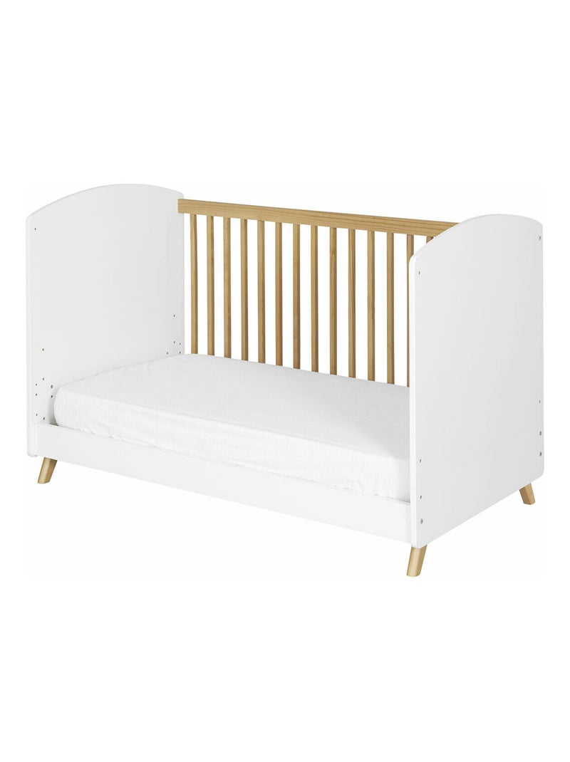 Lit bébé évolutif Kombu - AKITEN RETAIL Blanc Marron - Kiabi