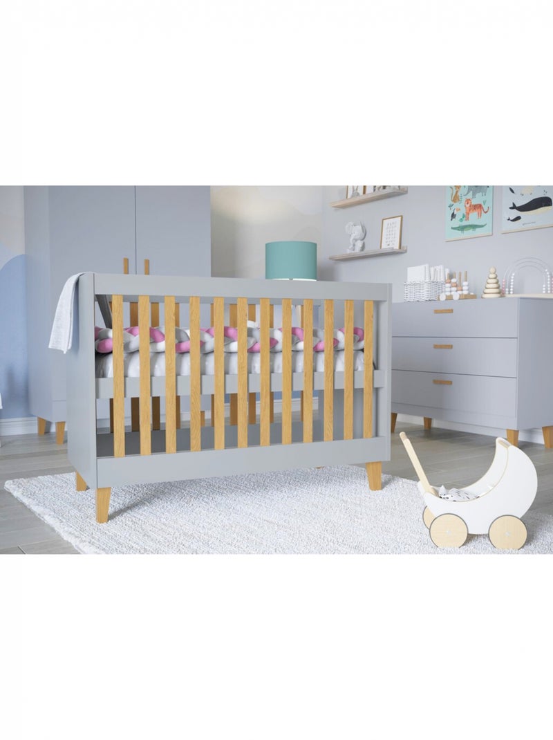 Lit Bébé Evolutif Kubi Gris - Kiabi