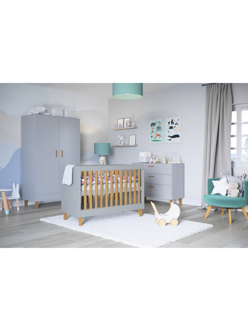 Lit Bébé Evolutif Kubi Gris - Kiabi