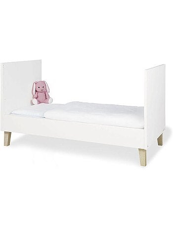 Lit bébé évolutif lumi 'pinolino' 70 x 140 cm – blanc et chêne