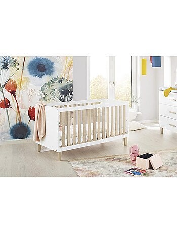 Lit bébé évolutif lumi 'pinolino' 70 x 140 cm – blanc et chêne